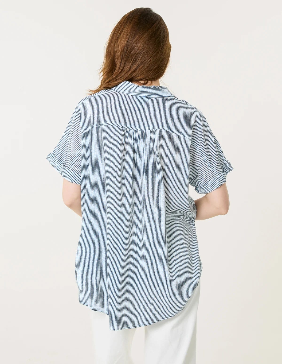 Blue Vanilla Stripe Button Front Shirt - 4