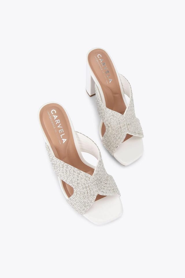 Carvela Carvela Women's 'Paparazzi Pearl Block' Heels in White - 2