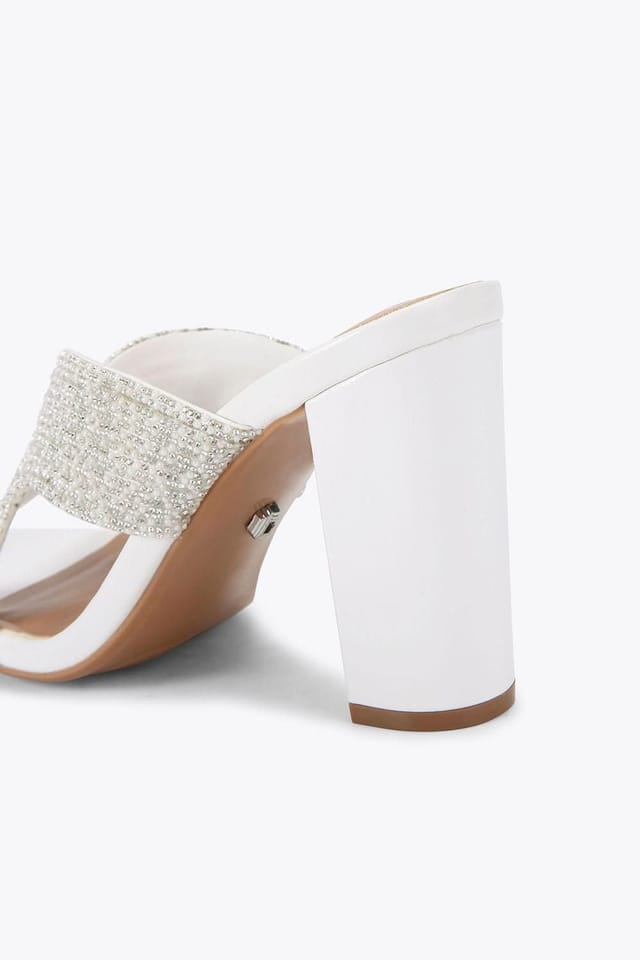 Carvela Carvela Women's 'Paparazzi Pearl Block' Heels in White - 3