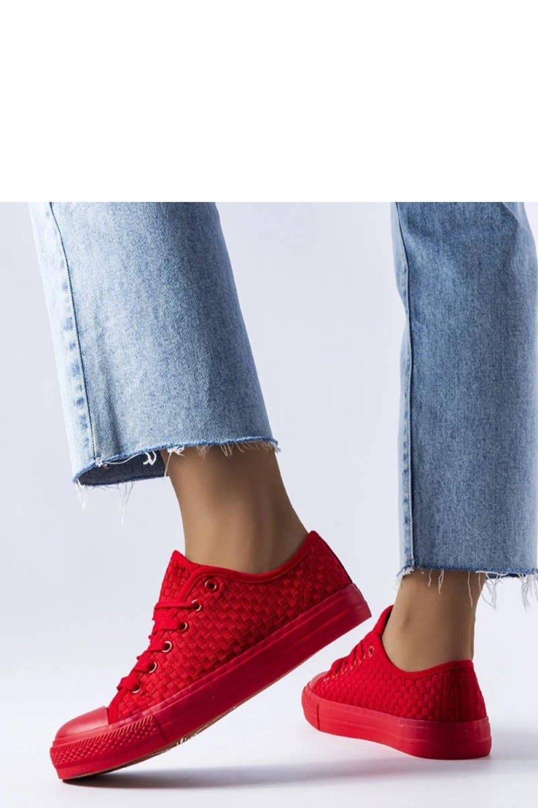 Love Lace Love Lace Red Woven Thibodeau Fabric Sneakers