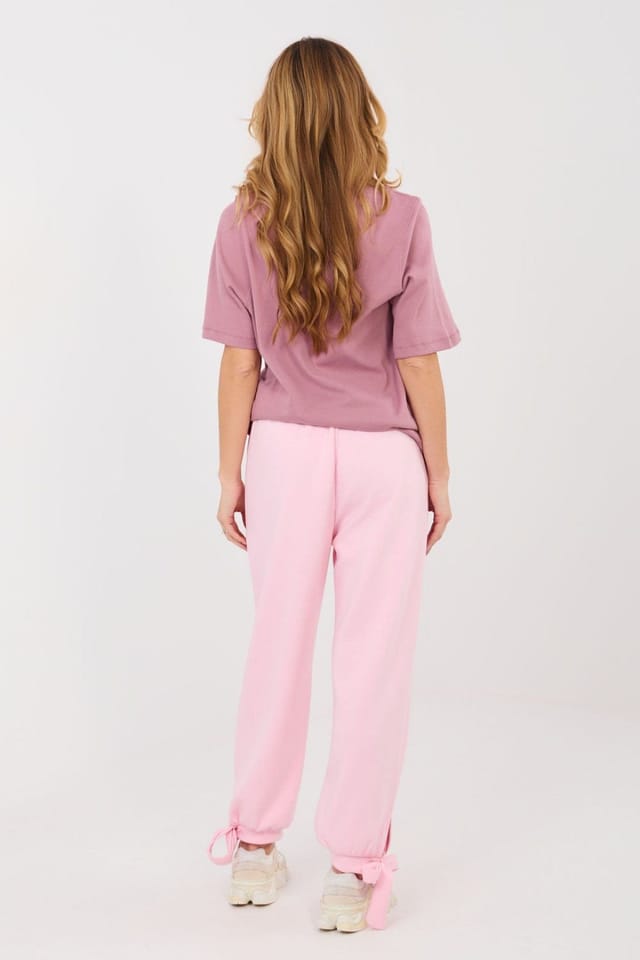 Love Lace Love Lace Women's Viscose Elastane High Waist Jogger Trousers in Pink - 3