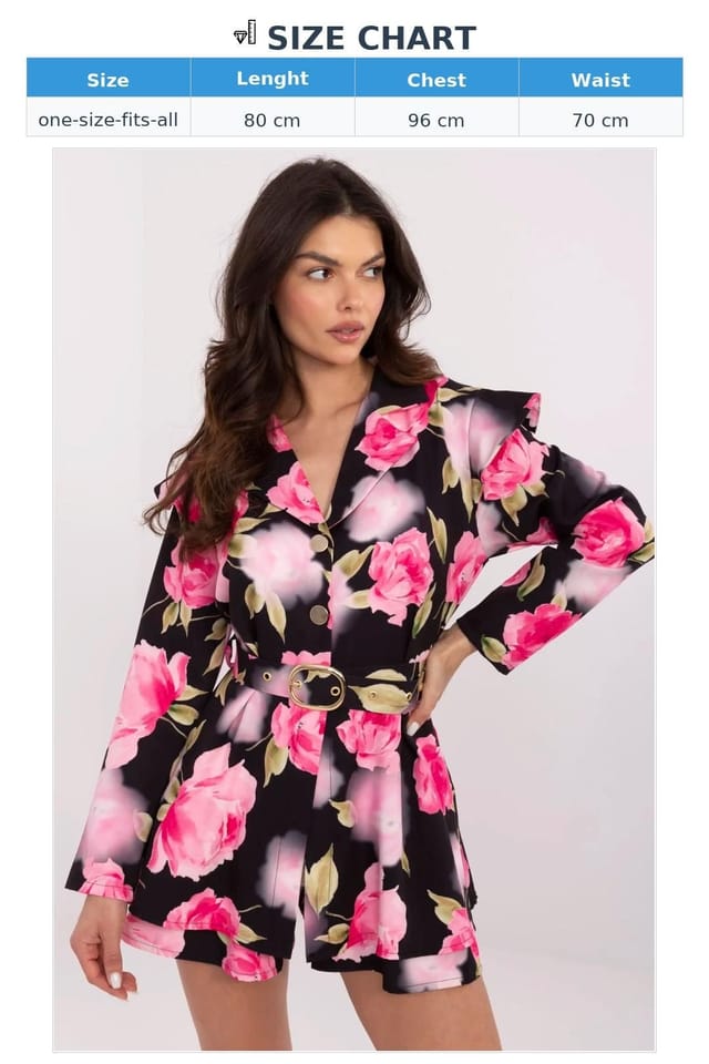 Love Lace Love Lace Women's Floral Print Ruffle Shoulder Belt Jumpsuit - 3