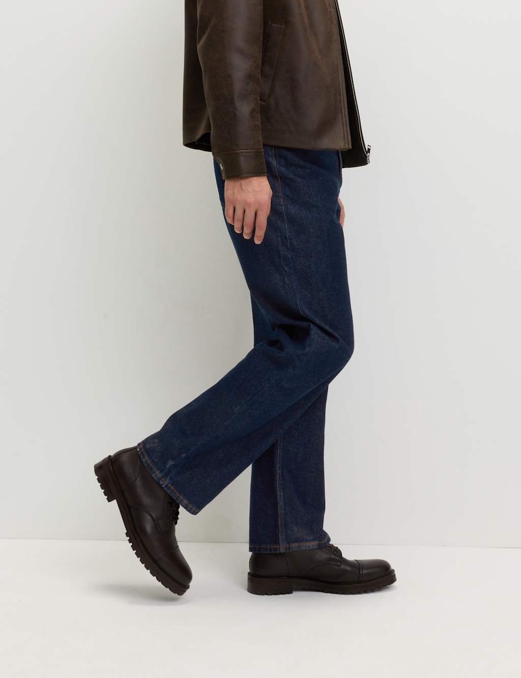 Marks & Spencer M&S Loose Fit Pure Cotton Rigid Jeans Indigo - 4