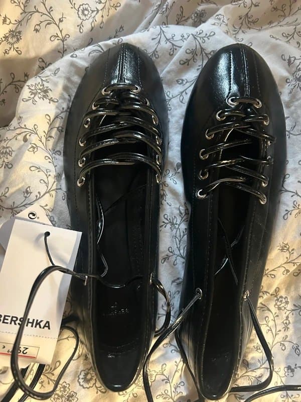 Bershka bershka black leather flats