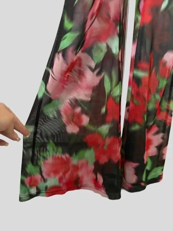 ASOS Design Black Mesh Floral Jumpsuit Size 16