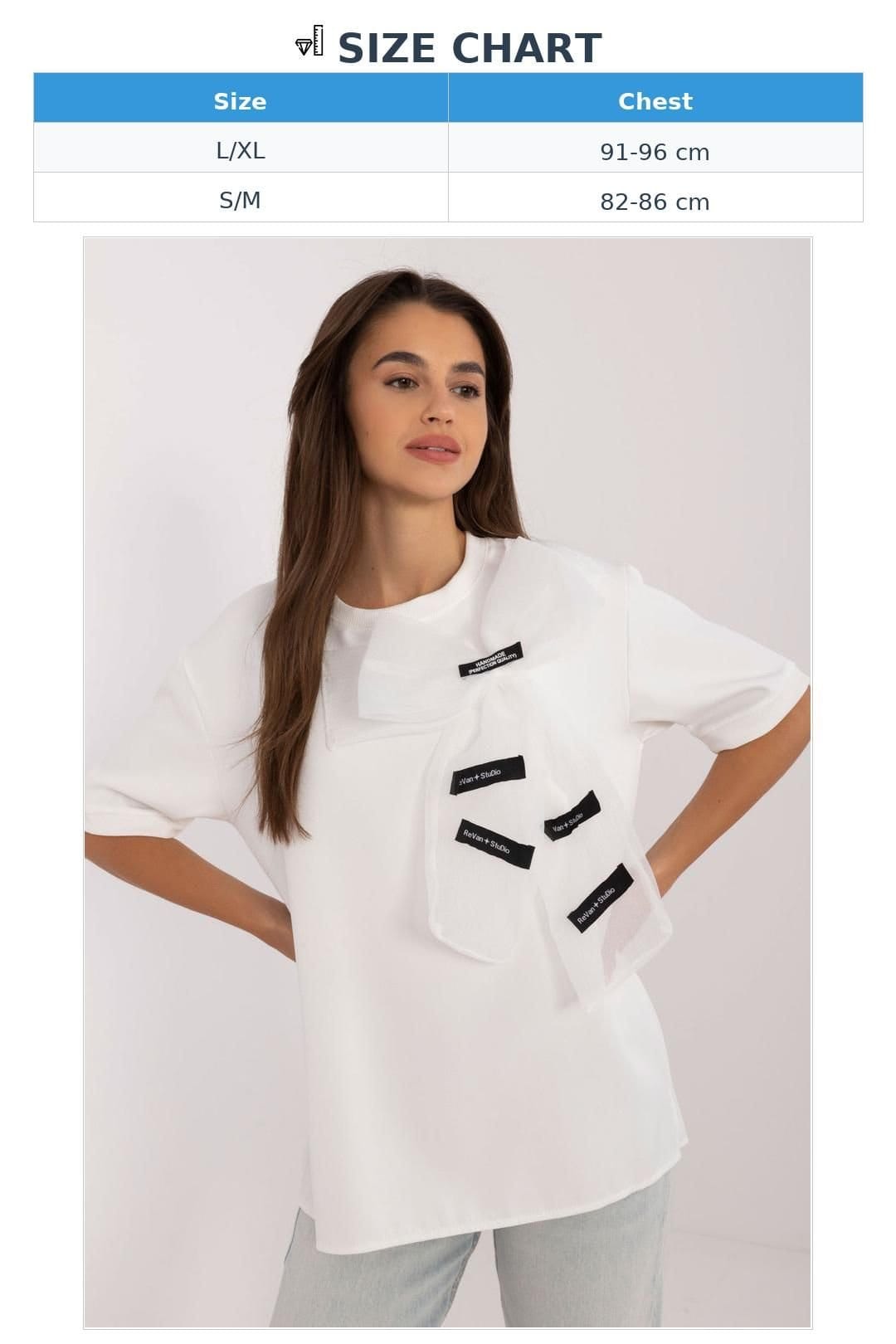Love Lace Love Lace Women's Bow Front Elegant Cotton Polyester Elastane Blouse in White - 4