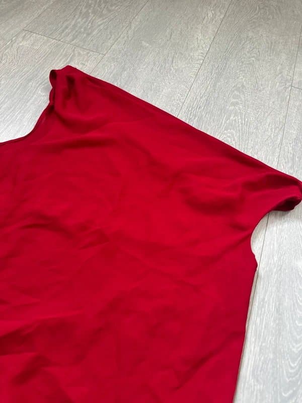 ASOS Design Off shoulder sleeveless red chiffon top