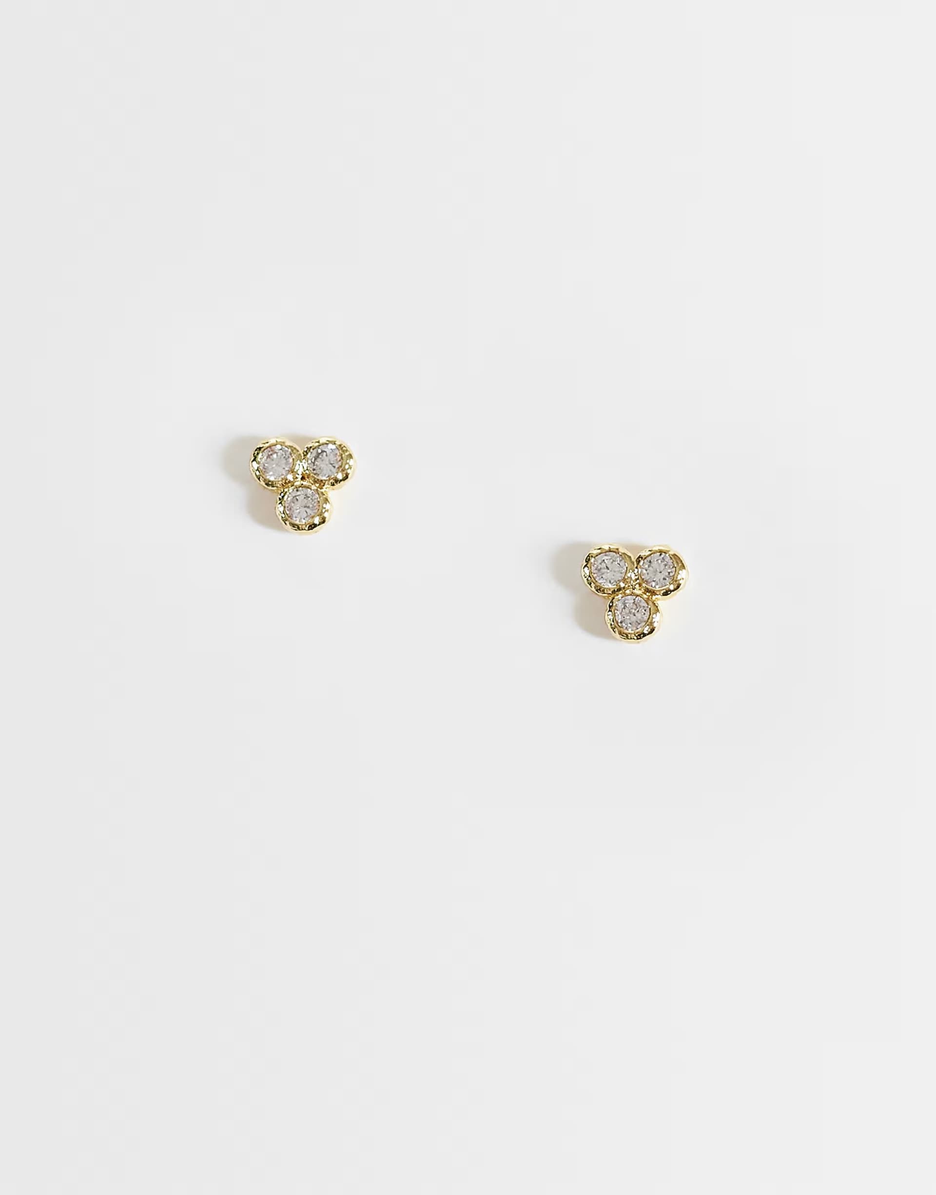 ASOS Kingsley Ryan clear gem set cluster stud earrings in 14ct gold plated