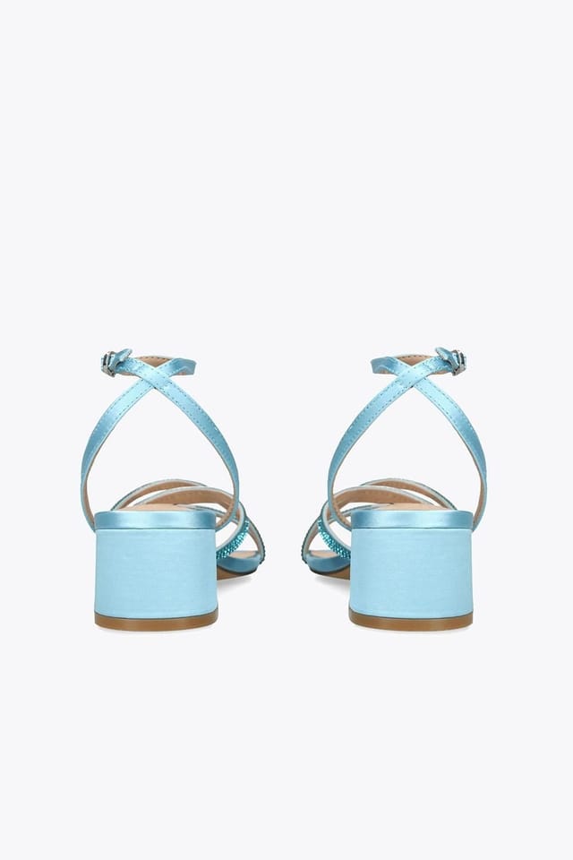 Steve Madden STEVE MADDEN Women's 'Gabby Blue Satin' Satin Sandals - 3