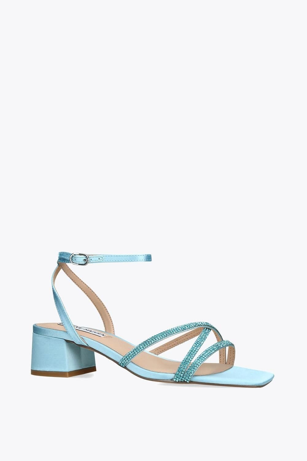 Steve Madden STEVE MADDEN Women's 'Gabby Blue Satin' Satin Sandals - 4
