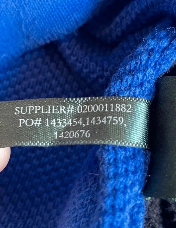 Lauren Ralph Lauren Blue & Black Cotton Long Sleeve Top - Large