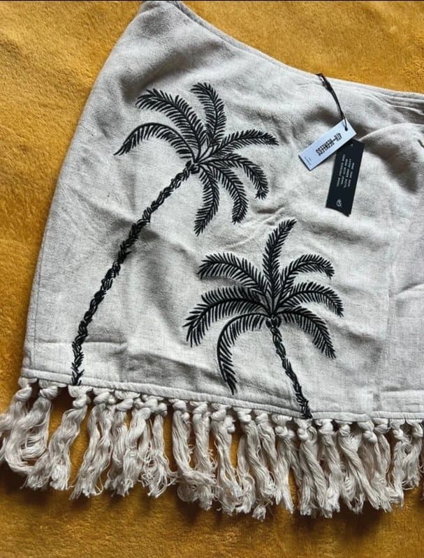 4th & Reckless 4th & reckless linen blend embroidered palm tree wrap skirt