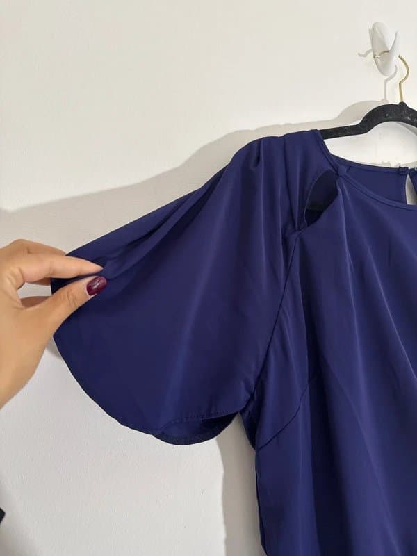 Lipsy Lipsy Navy Ruched Button Fron Midi Dress - size Uk 16 -RRP 16 £60