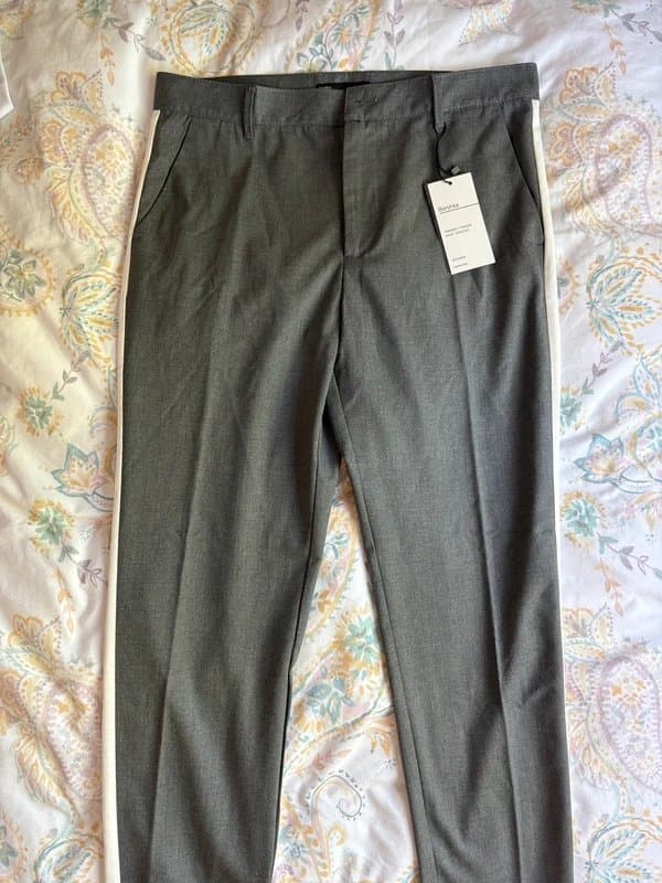 Bershka Grey cropped chinos