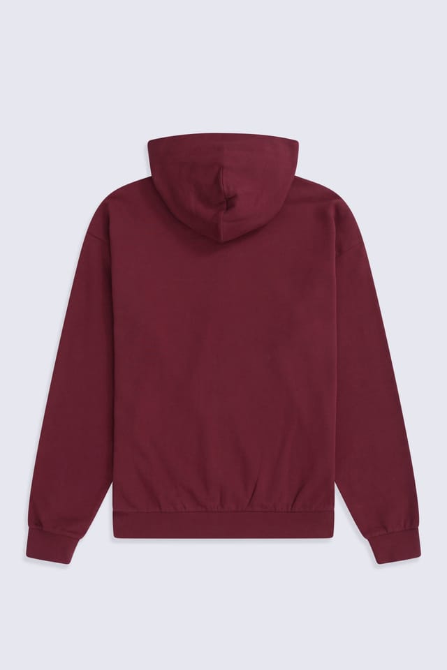 Animal Animal Men's 'Icon' Warm Comfortable Adjustable Hood Casual Logo Zip Through Hoodie in Burgundy - 2
