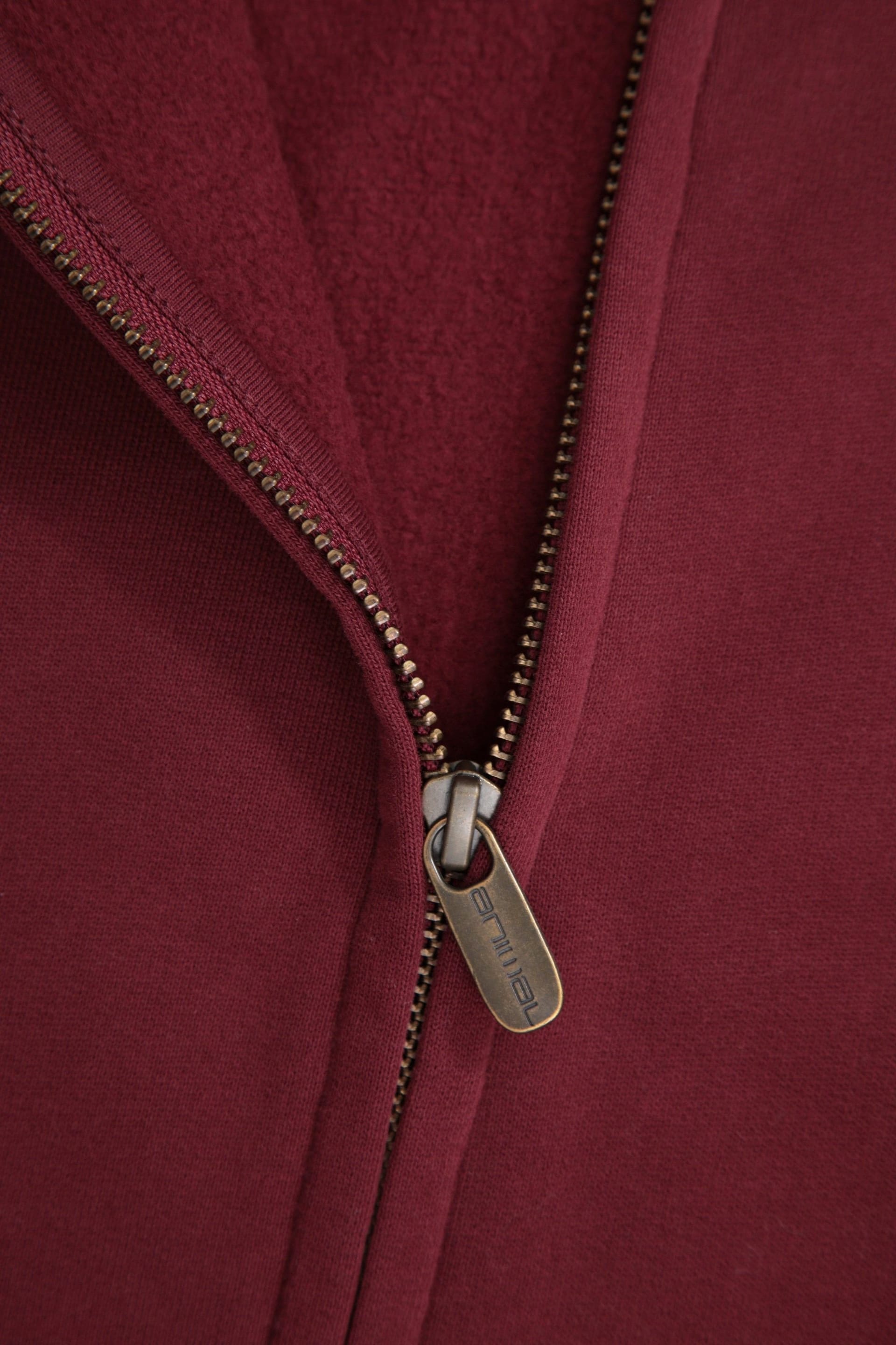 Animal Animal Men's 'Icon' Warm Comfortable Adjustable Hood Casual Logo Zip Through Hoodie in Burgundy - 4