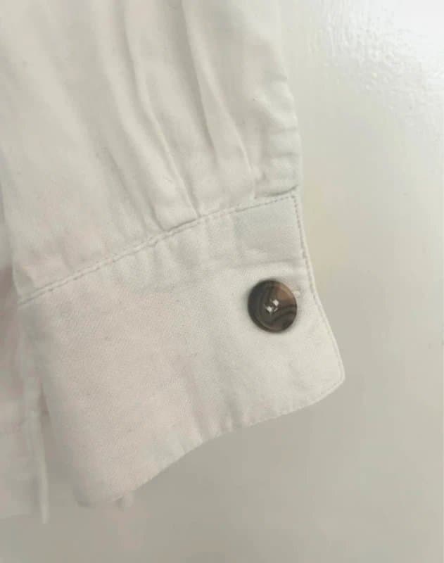 Topshop 🖤 Minimalist Topshop White Button-Up Shirt – UK 8 – Smart Casual Layering Workwear Autumn Staple