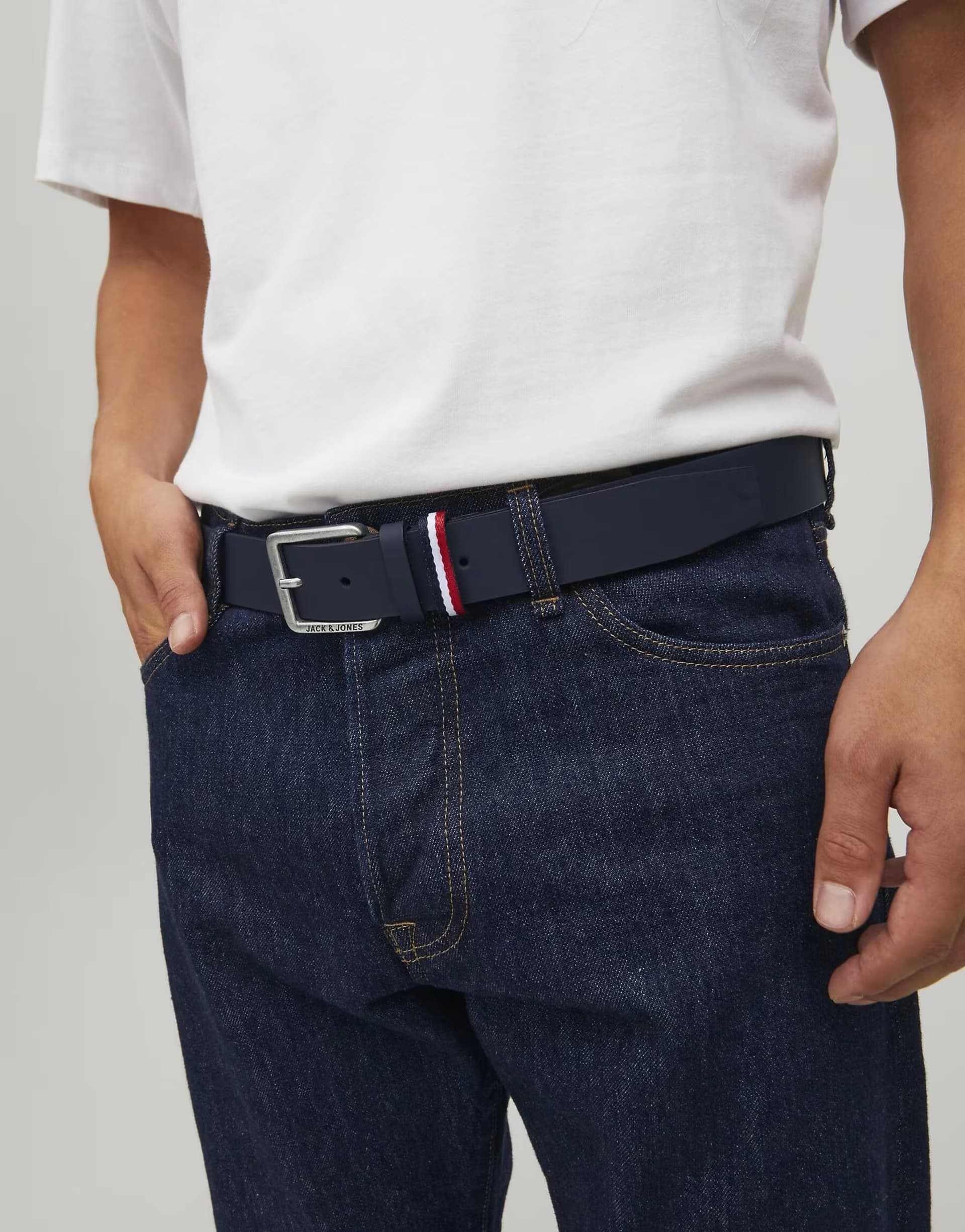 ASOS Jack & Jones Belt in navy blazer