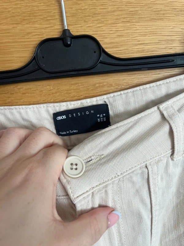 ASOS Design Cream cargo style pants