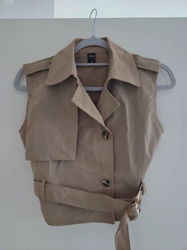 unbranded Sleeveless cropped trench waistcoat