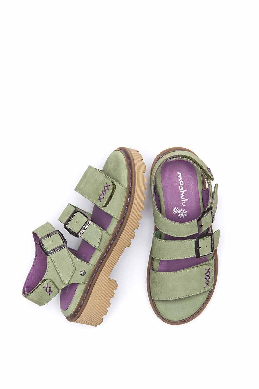 Moshulu Moshulu Women's 'Diantha' Chunky Adjustable City Sandals in Light Green - 2