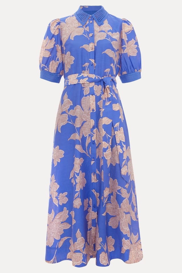 Phase Eight Phase Eight Women's Delphine Floral Shirt Dress in Cobalt - 2