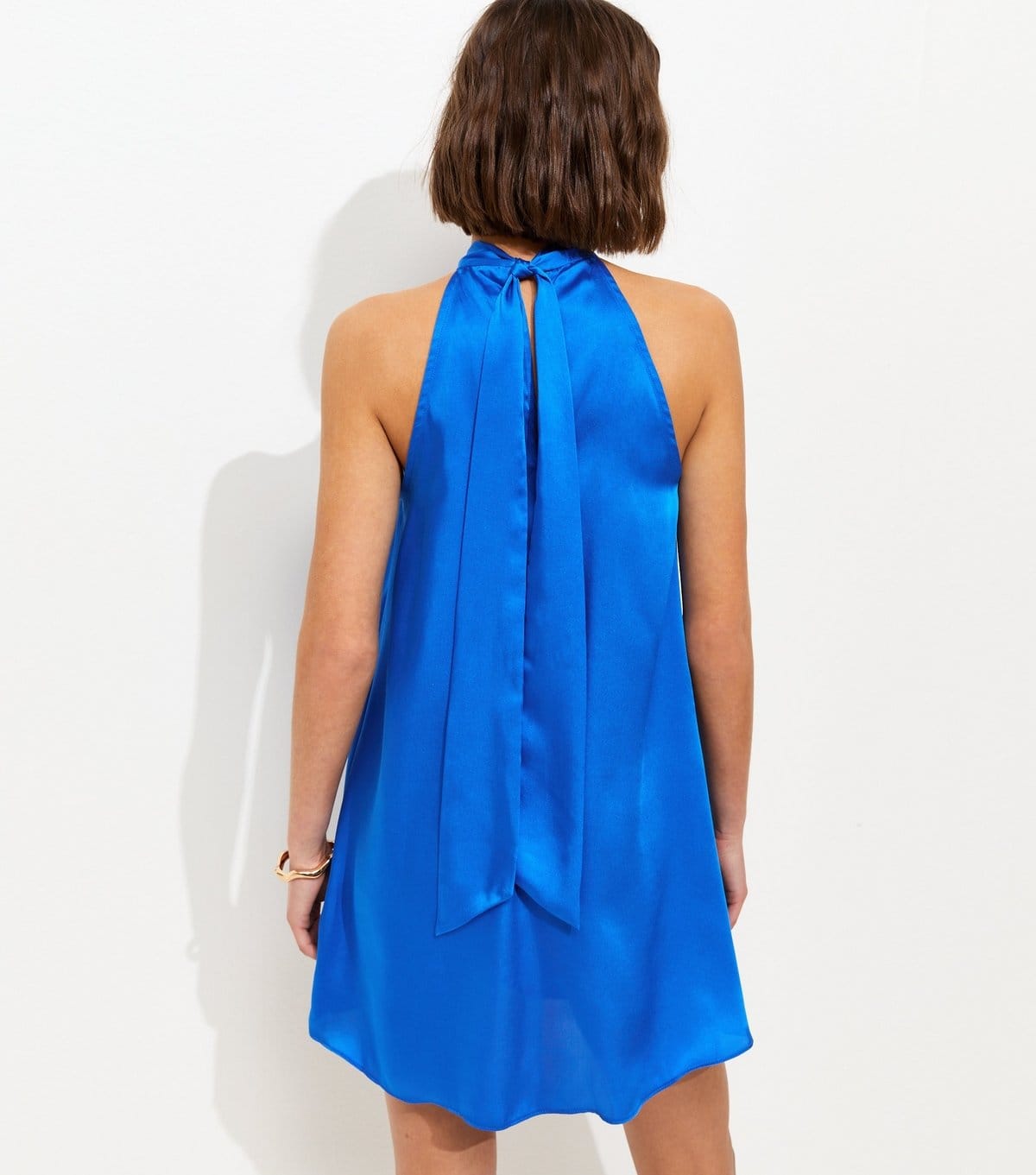 New Look Women's Blue Rose Neck Halter Mini Dress New Look - 4