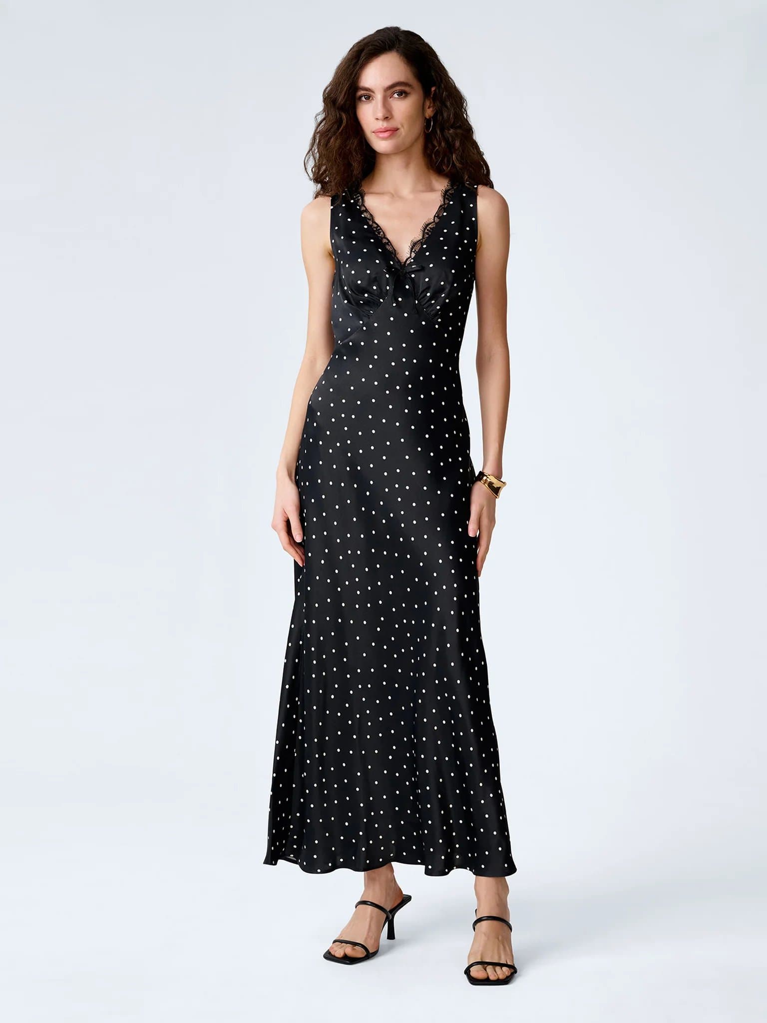 OMNES Jennifer Dress in Black Polka Dot