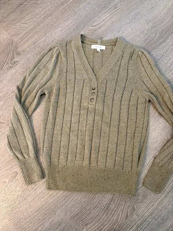 Per Una Per Una cable knit y2k jumper top size 10 khaki