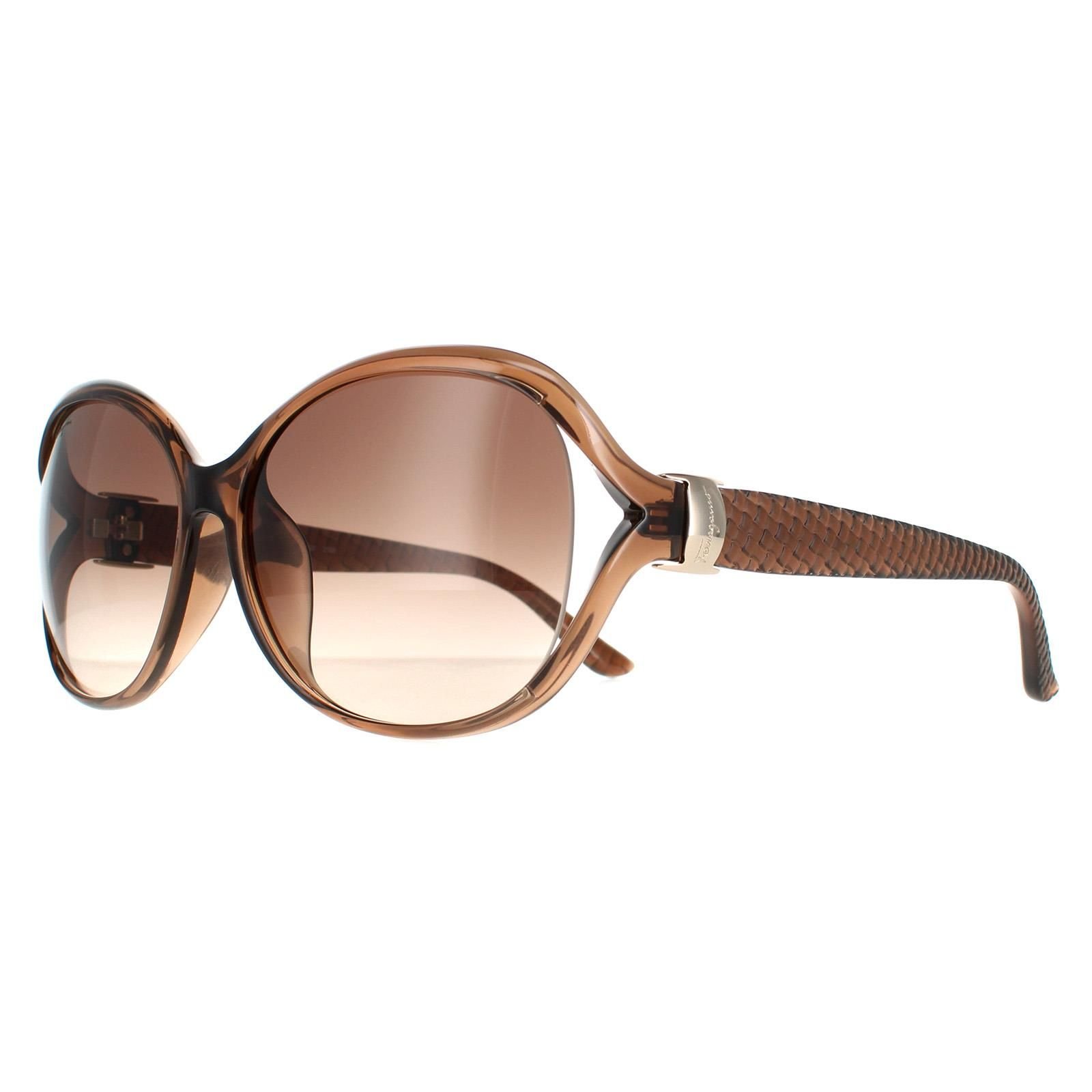 Salvatore Ferragamo Salvatore Ferragamo Women's Oval Light Brown Brown Gradient SF770SA - 2