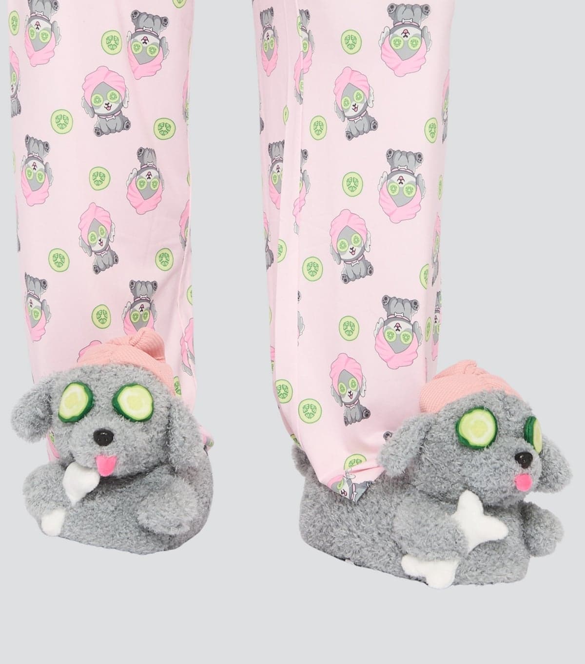 Loungeable Loungeable Grey Dog Shape Slippers