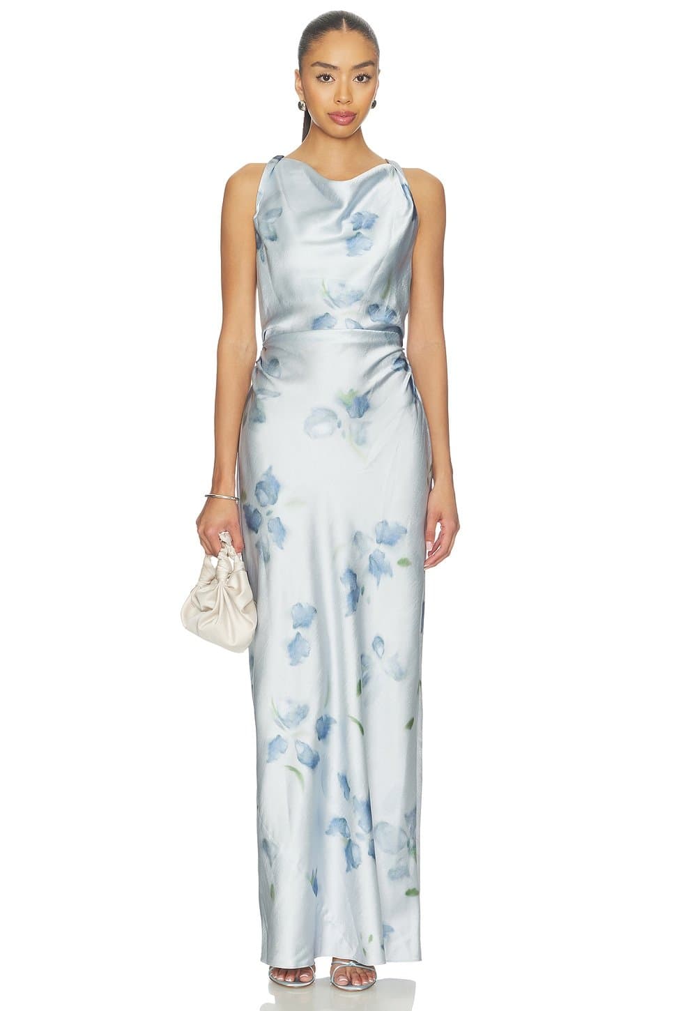 revolve Petal Blur Twist Shoulder Cowl Neck Dress