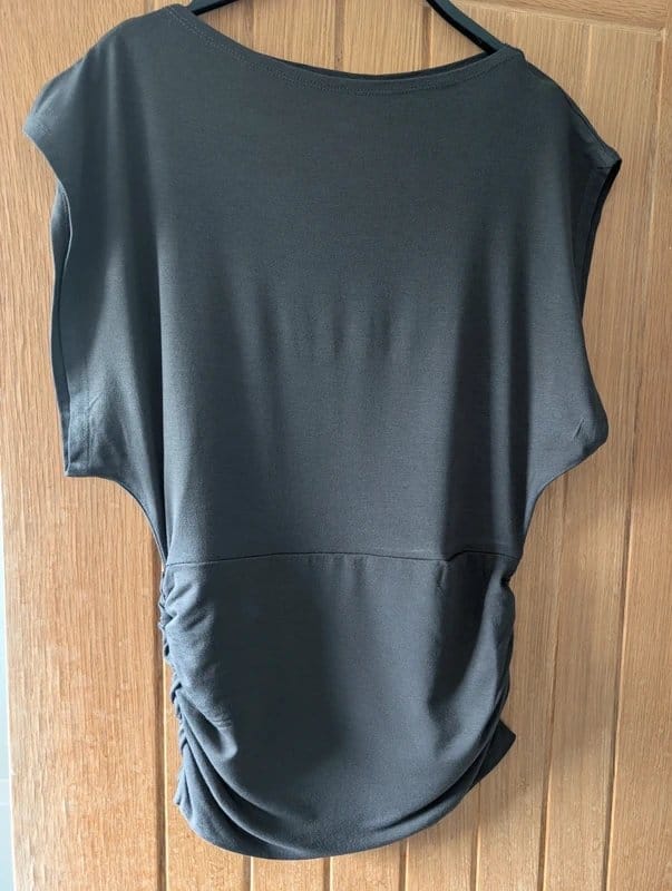 ASOS Charcoal High Neck Ruched Waist Tank Top