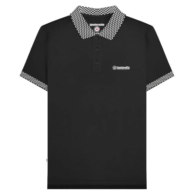 Lambretta Lambretta Men's SS25 Two Tone Polo Shirt in Black - 2