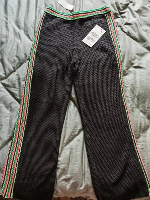 Never Fully Dressed Never fully dressed cotton knit co ord set wide leg trousers toe side top L NWT