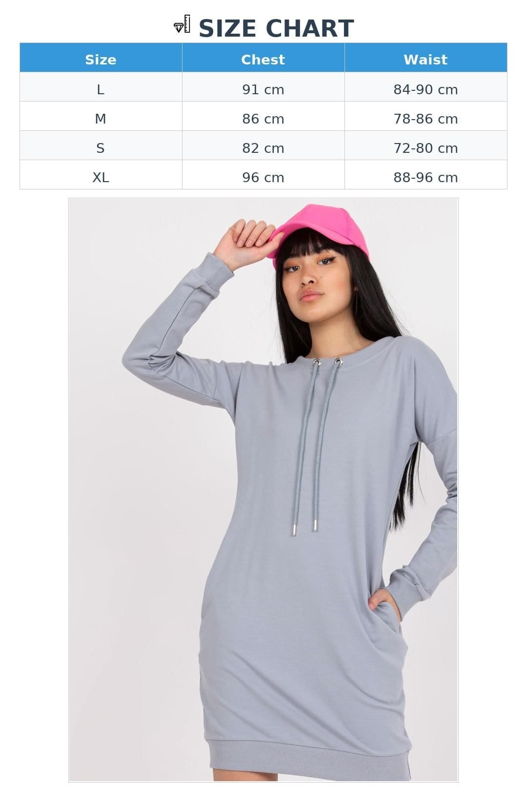 Love Lace Love Lace Women's Long Sleeve Sweatshirt Dress With Tie Back in Grey - 4