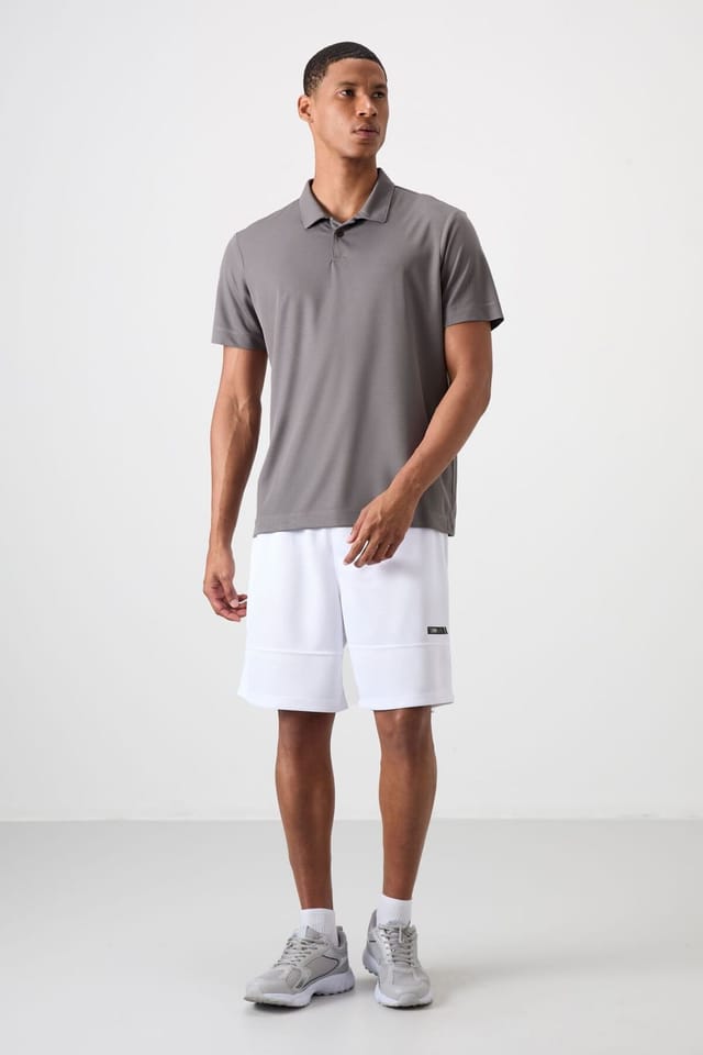 Tommy Life Tommy Life Men's Polo Collar Short-Sleeve T-Shirt in Grey - 2