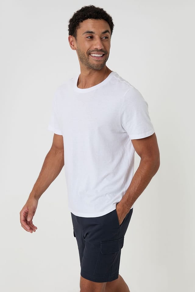Threadbare Threadbare Men's Shorter Length Stretch Cargo Shorts in Navy - 3