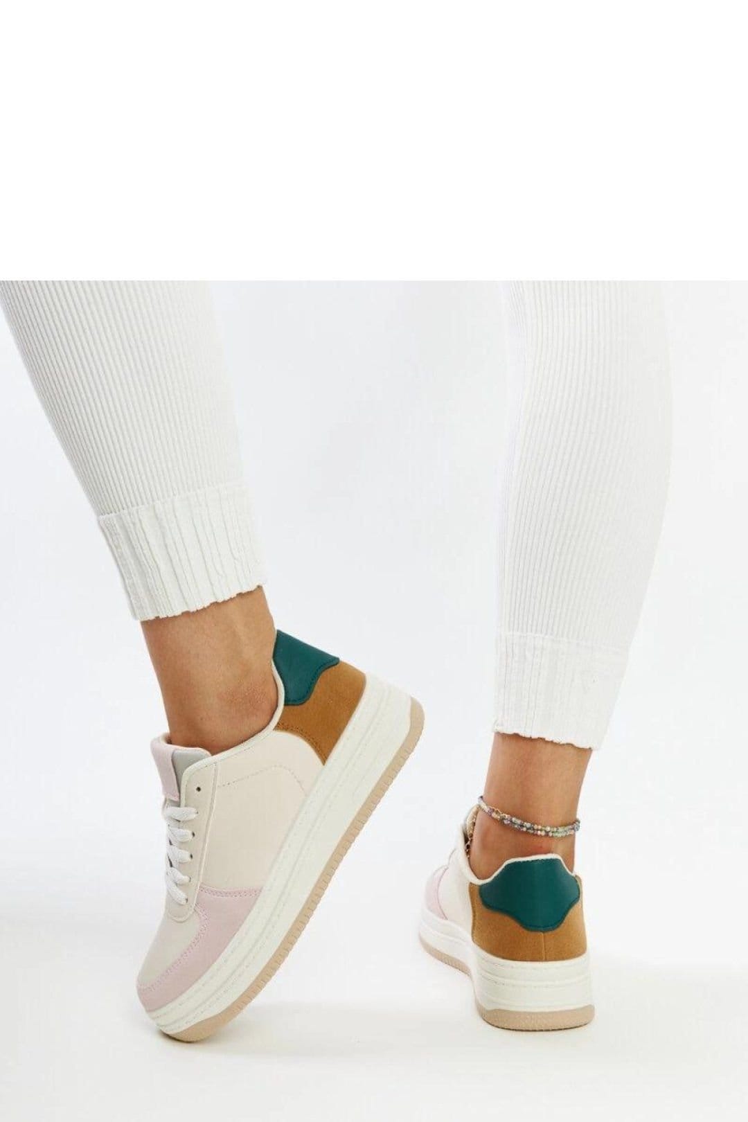Love Lace Love Lace Women's Adidas Pastel Suede Platform Sneakers with Beige Rubber Sole in White - 4