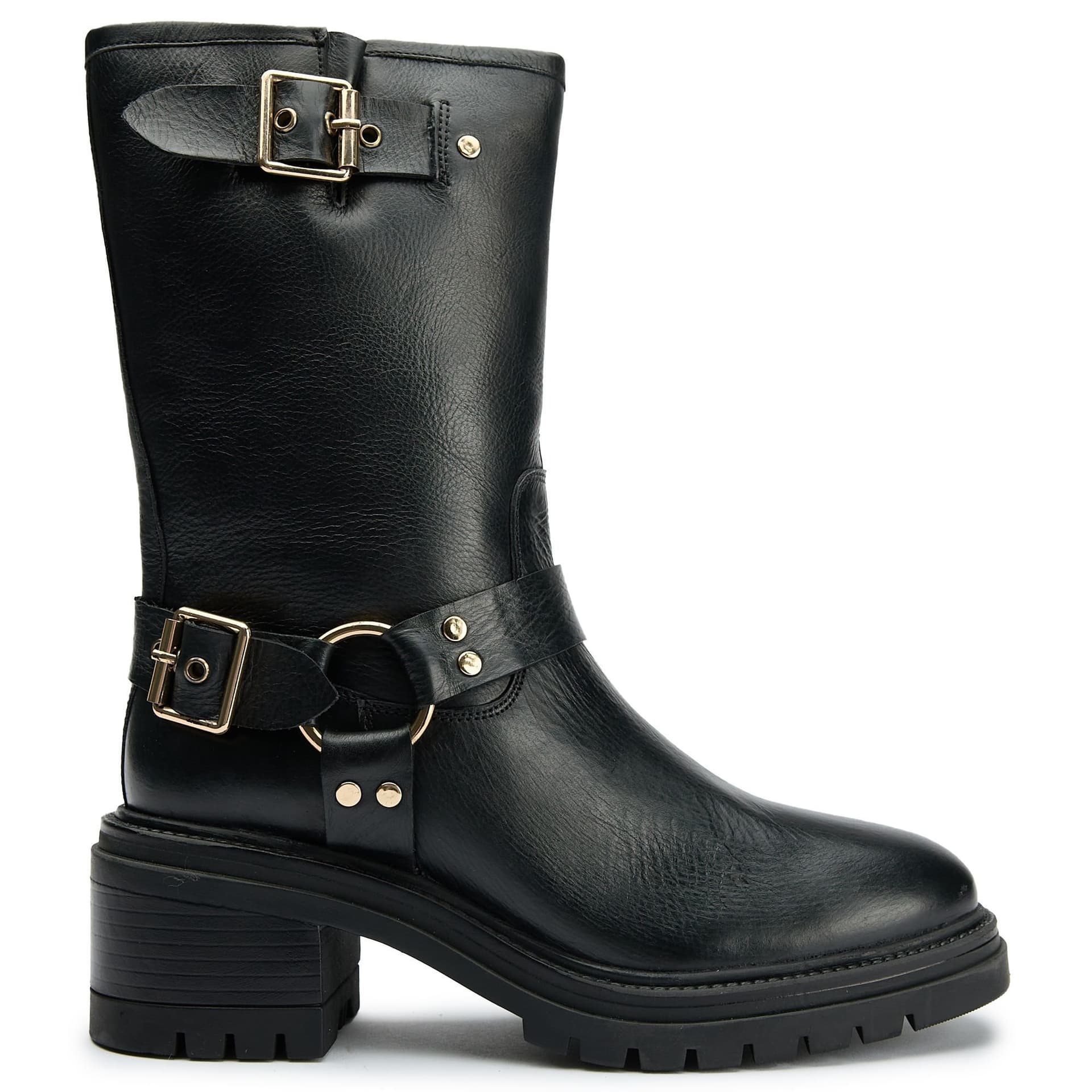 SOLE SOLE Women's Grunge Biker Boots in Black
