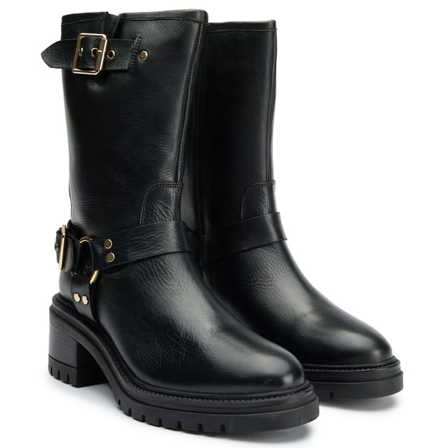 SOLE SOLE Women's Grunge Biker Boots in Black - 2