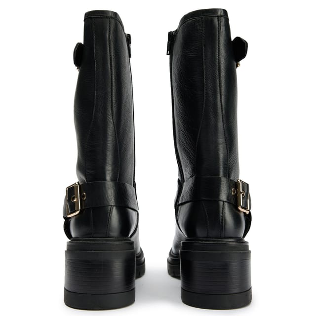 SOLE SOLE Women's Grunge Biker Boots in Black - 3