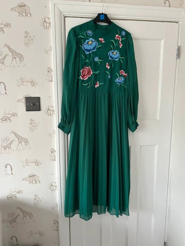ASOS ASOS embroidered green dress