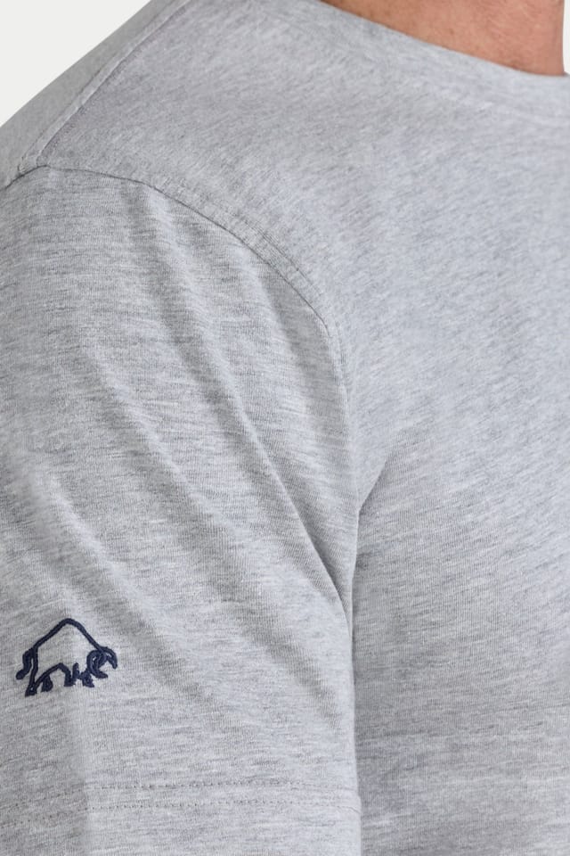 raging bull Raging Bull Men's Embroidered Bull T-Shirt in Grey - 3