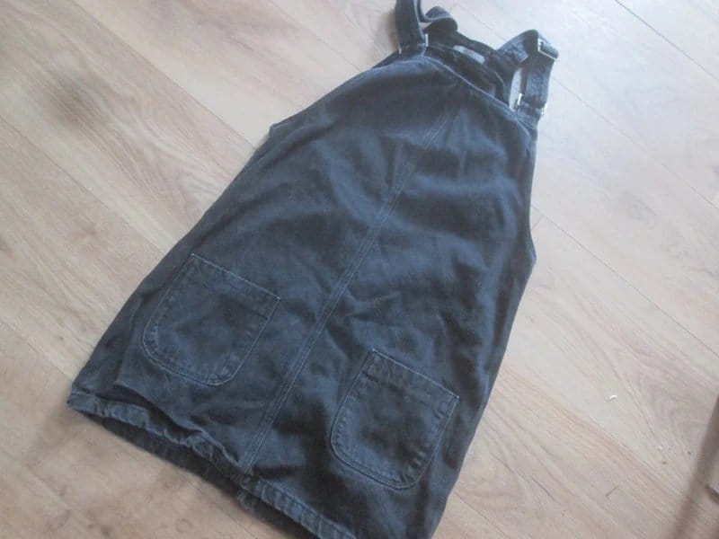 New Look New Look size 8 black denim dungaree dress Good condition - 1