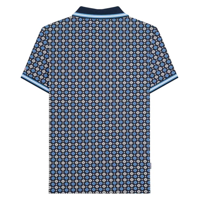 Lambretta Lambretta Men's SS25 Geometric Big & Tall Polo Shirt in Dark Navy - 2