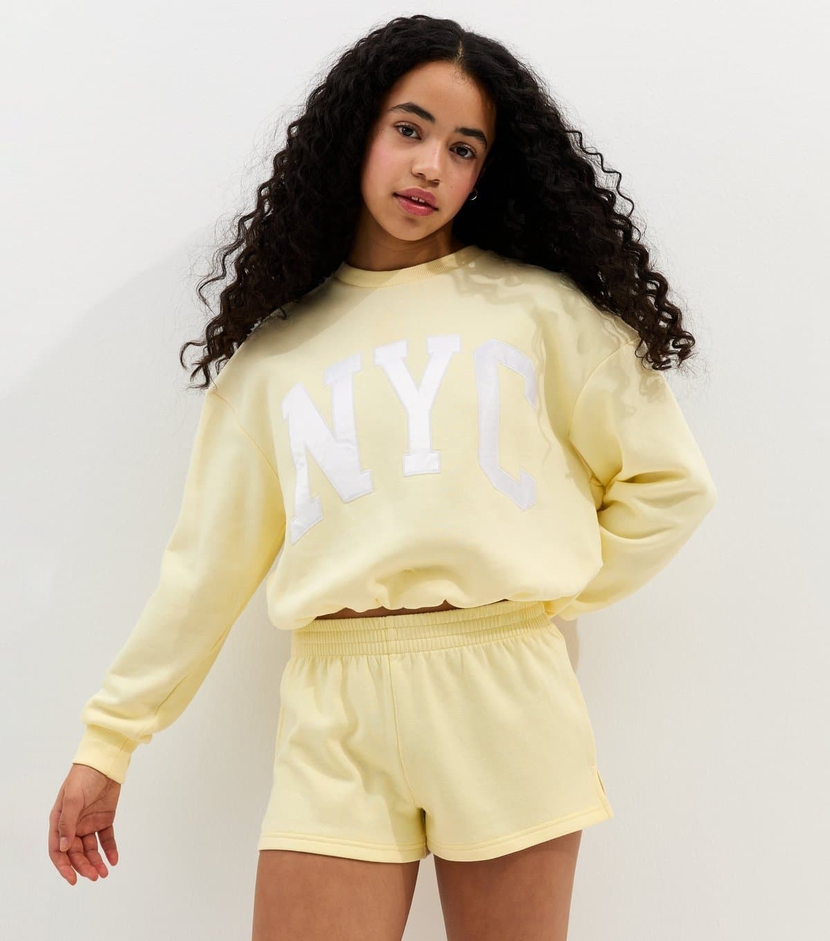 New Look Girls' Light Yellow Side Split Running Shorts New Look