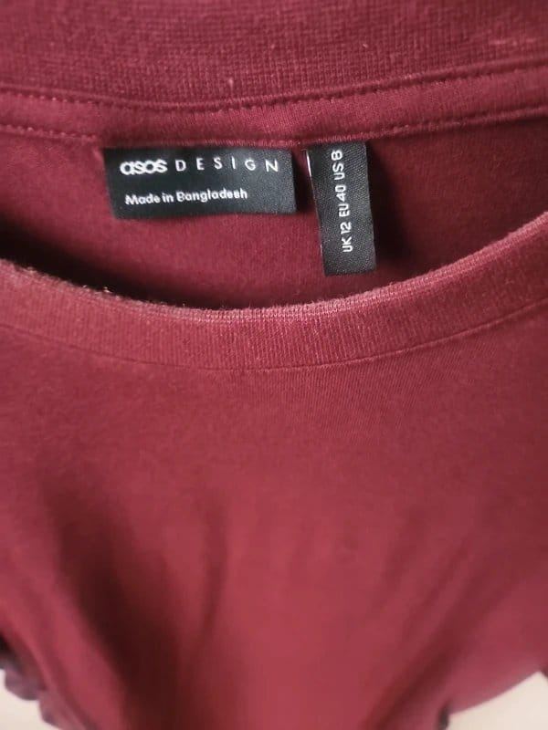 ASOS Burgundy/Purple Ruched T-Shirt Dress