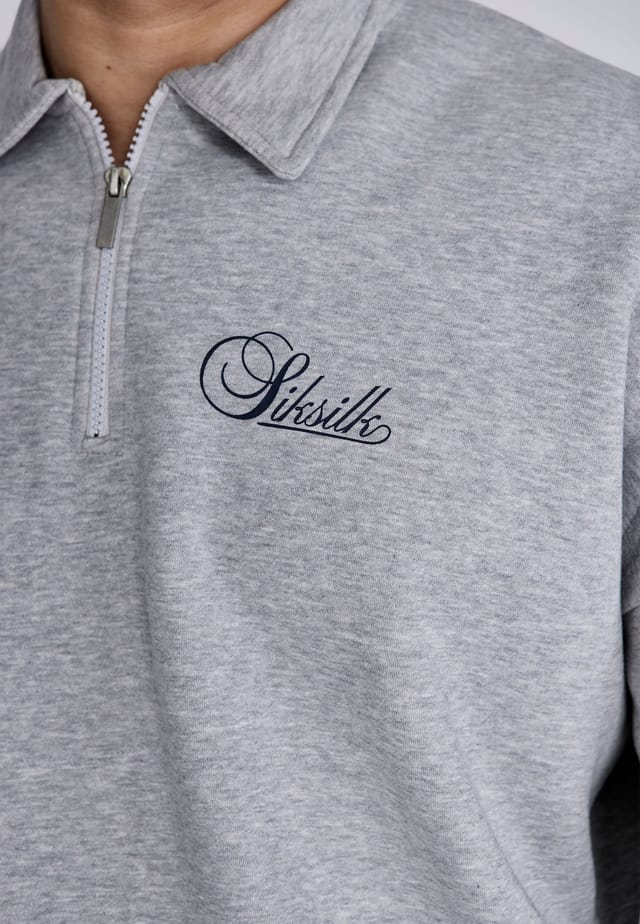 SikSilk SikSilk Men's Essentials Polo Sweater in Grey - 2