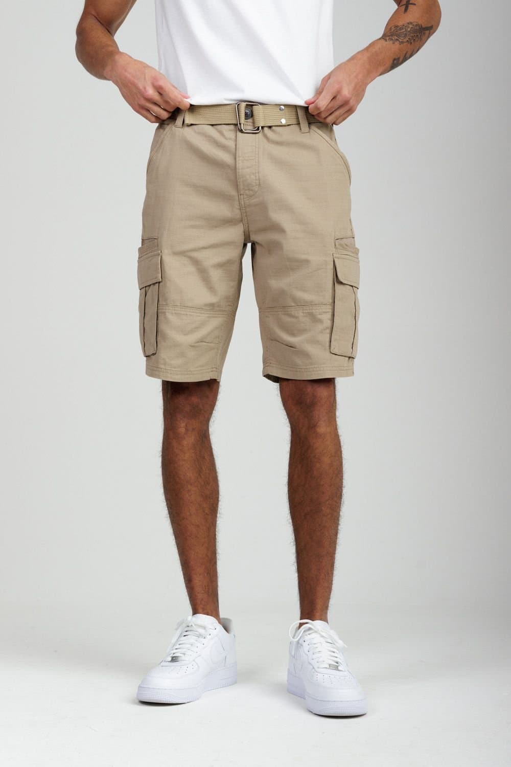 Tokyo Laundry Tokyo Laundry Men's Cotton Ripstop Cargo Shorts in Stone